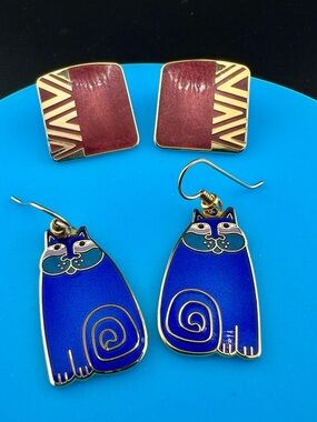 Laurel Burch Earrings Two Pairs
